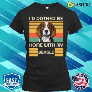 Vintage Beagle Dog Shirt Id Rather Be Classic Design 2