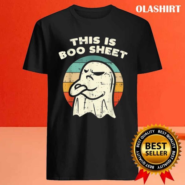 Vintage Boo Ghost Angry, Funny Halloween This Is Boo Sheet T-shirt