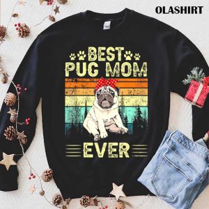 Vintage Retro Best Pug Mom Ever Dog T shirt 1