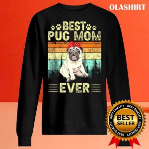 Vintage Retro Best Pug Mom Ever Dog T shirt 2