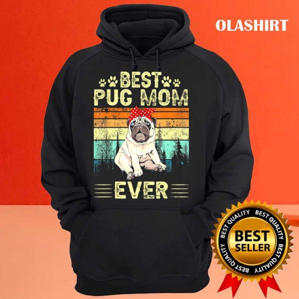 Vintage Retro Best Pug Mom Ever Dog T-shirt