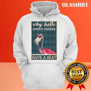 Why Hello Sweet Cheeks Have A Seat Flamingo Shirt 3