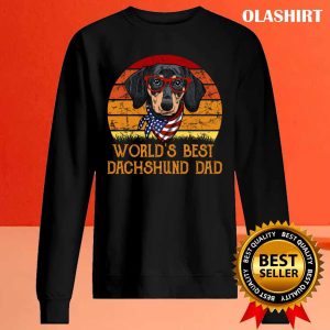 Worlds Best Dachshund Dad Vintage Dog T shirt 2