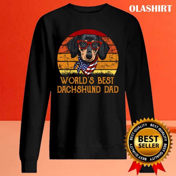 World’s Best Dachshund Dad Vintage Dog T-shirt