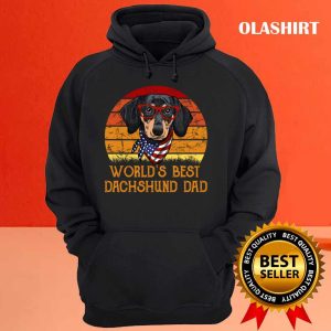 Worlds Best Dachshund Dad Vintage Dog T shirt 3