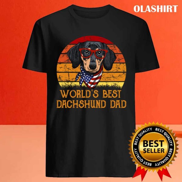 World’s Best Dachshund Dad Vintage Dog T-shirt