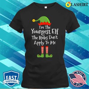 Youngest Elf Rules Dont Apply Christmas Matching Family Shirt 2