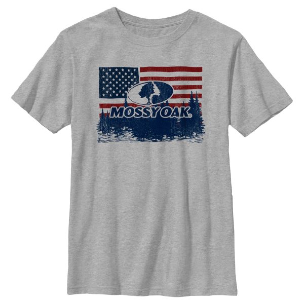 Boy_s Mossy Oak American Flag Landscape Logo T-Shirt