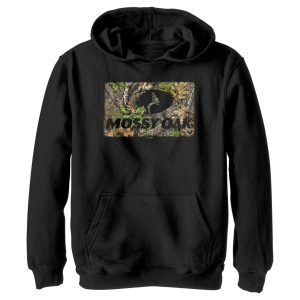 Boy_s Mossy Oak Black In the Woods Logo Pull Over Hoodie