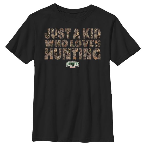 Boy_s Mossy Oak Just a Kid Who Loves Hunting T-Shirt