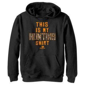 Boy_s Mossy Oak This Is My Hunting Shirt Orange Logo Pull Over Hoodie