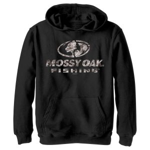 Boy_s Mossy Oak Water Fishing Logo Pull Over Hoodie