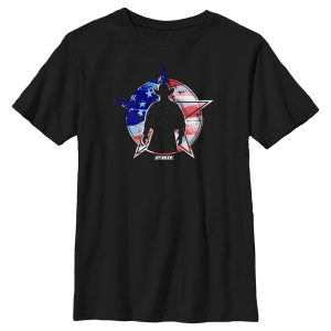 Boy_s Professional Bull Riders American Flag Cowboy Silhouette T-Shirt