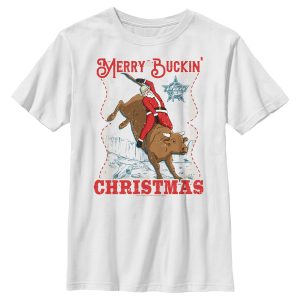 Boy_s Professional Bull Riders Merry Buckin_ Christmas T-Shirt