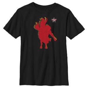 Boy_s Professional Bull Riders Red Cowboy Silhouette T-Shirt