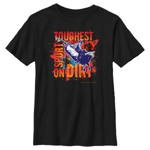 Boy_s Professional Bull Riders Toughest Sport on Dirt Paint Splatter T-Shirt