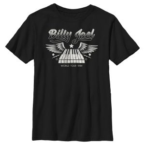 Boy’s Billy Joel World Tour 1984 Black and White T-Shirt