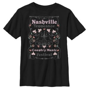 Boy’s Lost Gods Country Music Festival Poster Pink T-Shirt