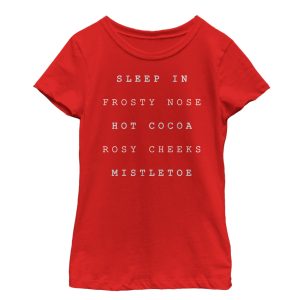 Girl_s CHIN UP Christmas Cozy Checklist T-Shirt