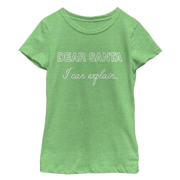 Girl_s CHIN UP Christmas Dear Santa I Can Explain T-Shirt