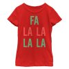 Girl_s CHIN UP Christmas Fa La La Text T-Shirt