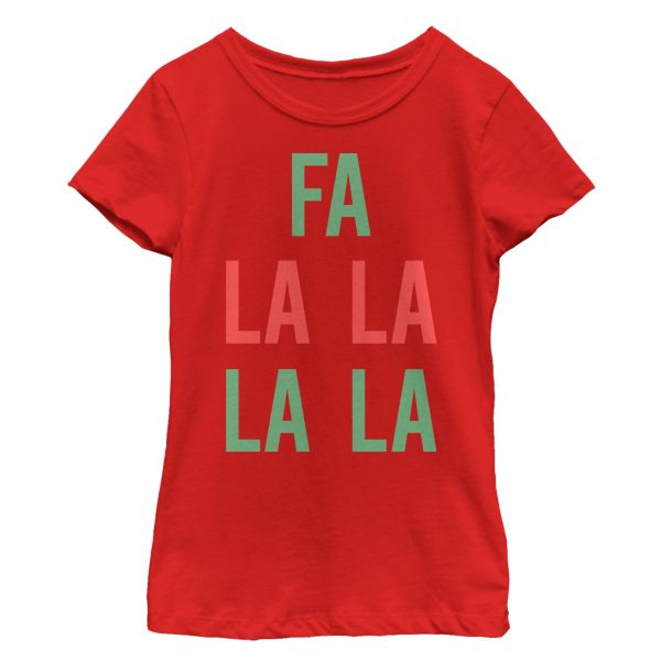 Girl_s CHIN UP Christmas Fa La La Text T-Shirt