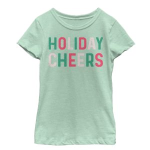 Girl_s CHIN UP Christmas Holiday Cheers T-Shirt