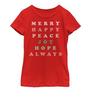 Girl_s CHIN UP Christmas Joy Always T-Shirt