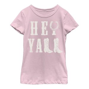 Girl_s CHIN UP Hey Y_All Cowboy Boots T-Shirt