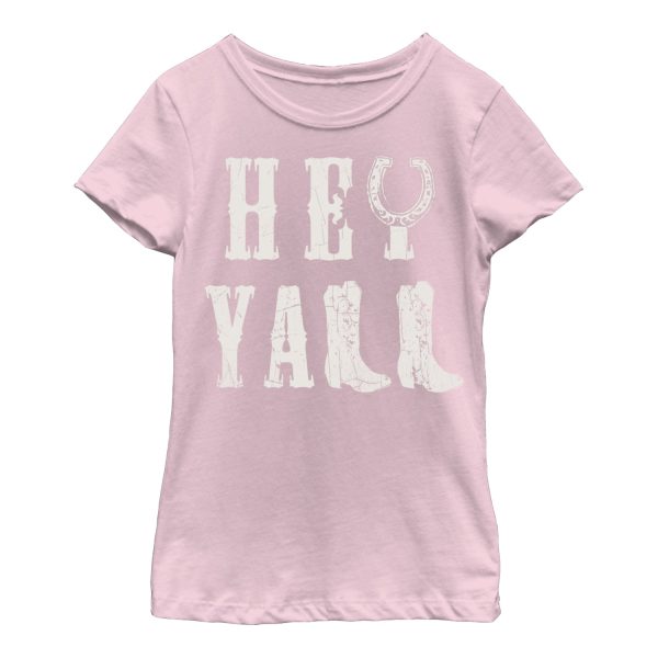 Girl_s CHIN UP Hey Y_All Cowboy Boots T-Shirt