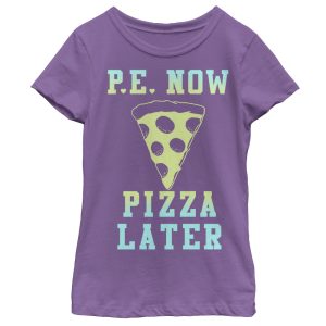 Girl_s CHIN UP PE Now Pizza Later T-Shirt