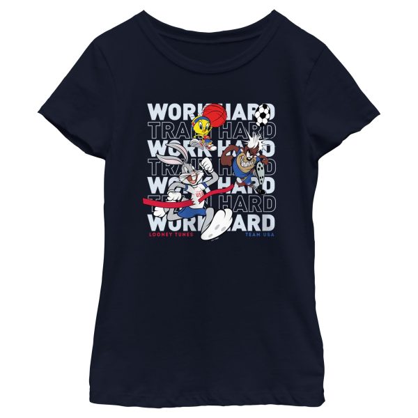 Girl_s Looney Tunes Work Hard Crew T-Shirt