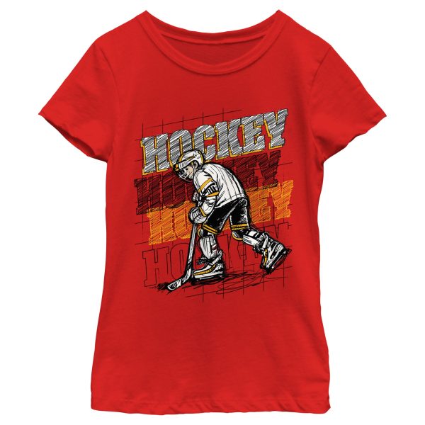 Girl_s Lost Gods Hockey Player Sketch T-Shirt