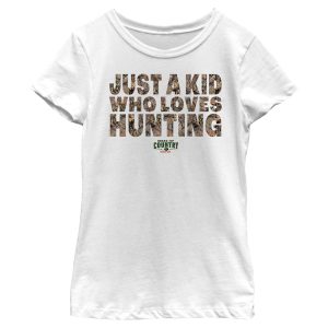 Girl_s Mossy Oak Just a Kid Who Loves Hunting T-Shirt