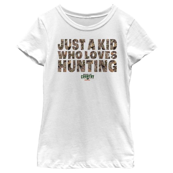 Girl_s Mossy Oak Just a Kid Who Loves Hunting T-Shirt