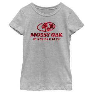 Girl_s Mossy Oak Red Water Fishing Logo T-Shirt