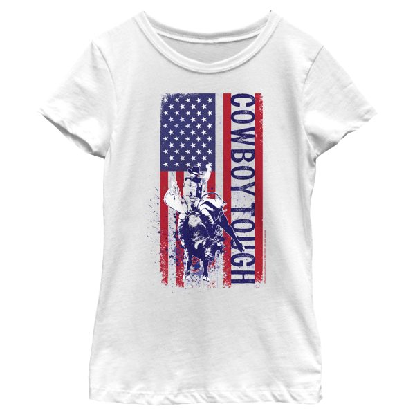 Girl_s Professional Bull Riders Cowboy Tough Flag T-Shirt