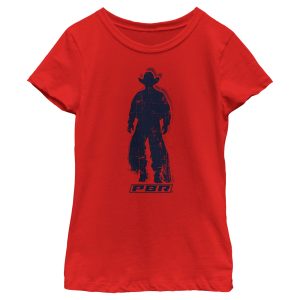 Girl_s Professional Bull Riders Distressed Cowboy Silhouette T-Shirt