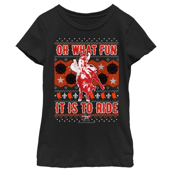 Girl_s Professional Bull Riders Oh What Fun it is to Ride Sweater Print T-Shirt