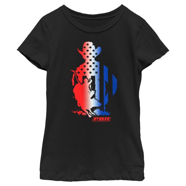 Girl_s Professional Bull Riders Patriotic Silhouette T-Shirt