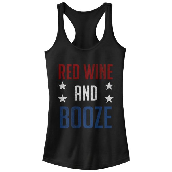 Junior_s CHIN UP 4th of July Wine and Booze Racerback Tank Top