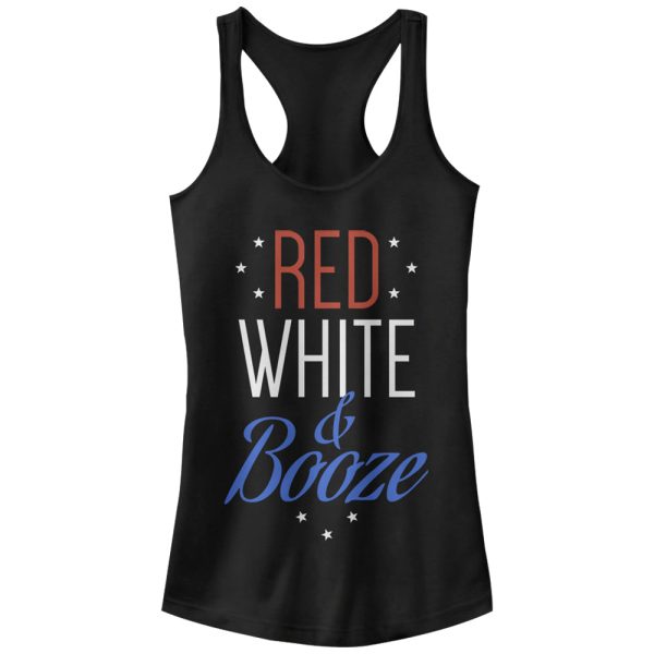 Junior_s CHIN UP 4th of July and Booze Racerback Tank Top