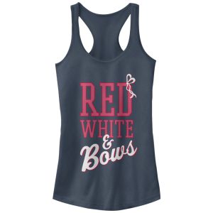 Junior_s CHIN UP 4th of July and Bows Racerback Tank Top