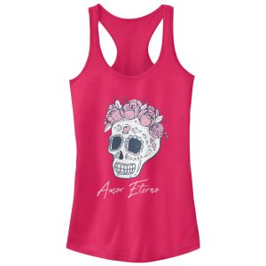 Junior_s CHIN UP Amor Eterno Skull Racerback Tank Top