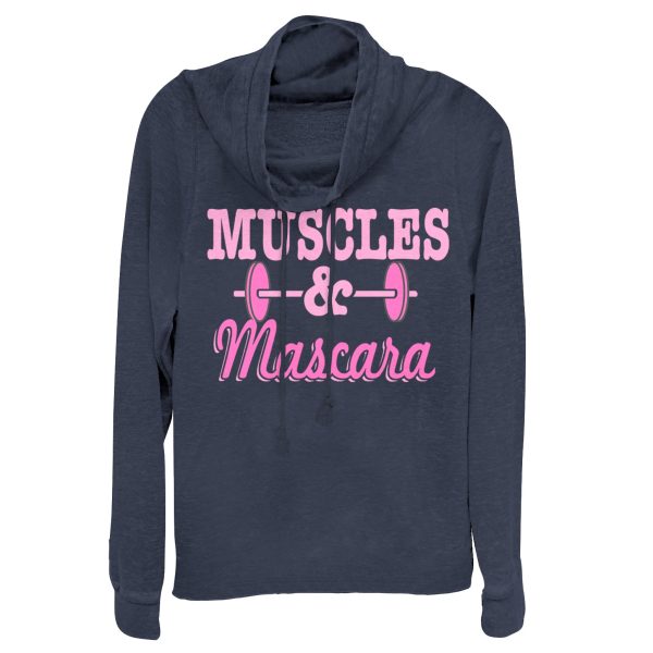 Junior_s CHIN UP Barbell Muscles and Mascara Cowl Neck Sweatshirt