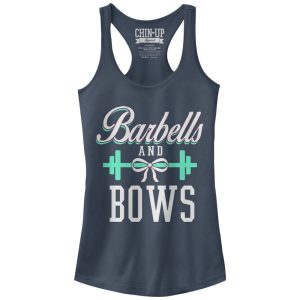 Junior_s CHIN UP Barbells and Bows Racerback Tank Top