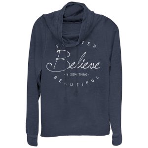 Junior_s CHIN UP Believe in Beautiful Cowl Neck Sweatshirt