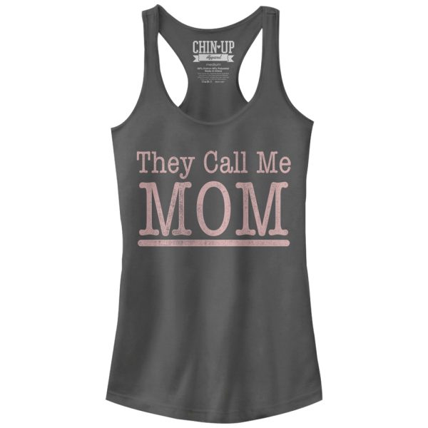 Junior_s CHIN UP Call Me Mom Racerback Tank Top