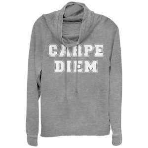 Junior_s CHIN UP Carpe Diem Motto Cowl Neck Sweatshirt