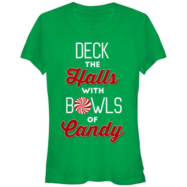 Junior_s CHIN UP Christmas Candy Deck the Halls T-Shirt